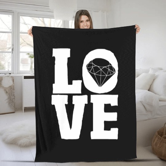 Jewelry Love Diamond Stone Jewellery Gemstone Fleece Blankets