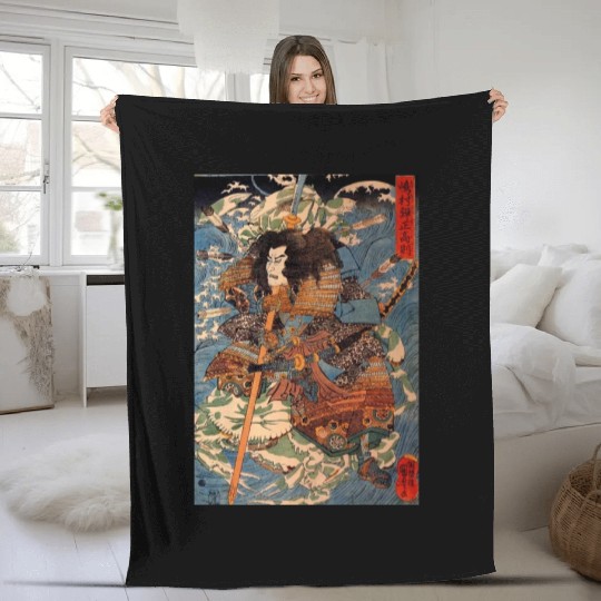 Samurai Warrior Fleece Blankets