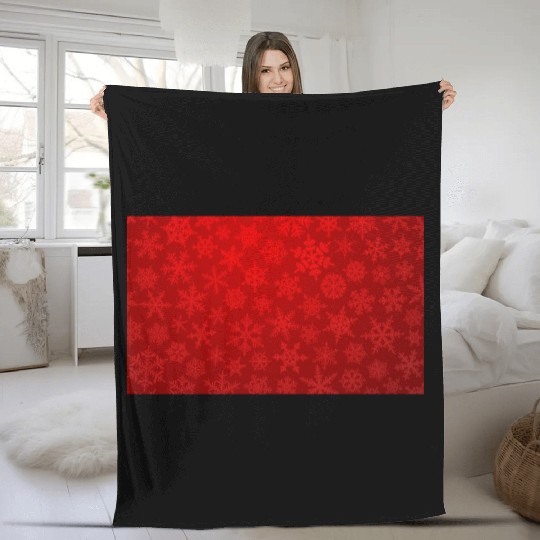 Red Snowflakes Christmas Pattern Fleece Blankets