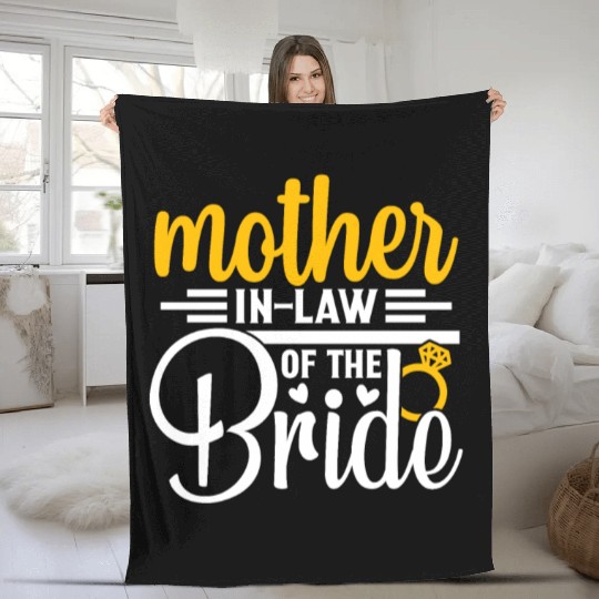 Mother in Law Of The Bride Wedding Party Matching Fleece Blankets