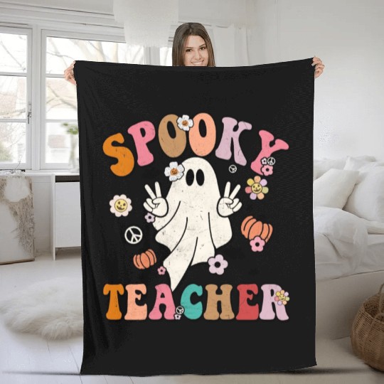 Groovy Halloween Spooky Teacher Cute Halloween Fleece Blankets
