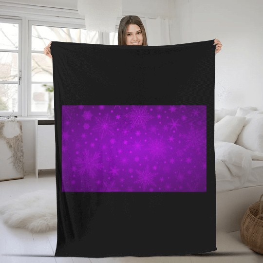 Beautiful Purple Snowflakes Pattern Fleece Blankets