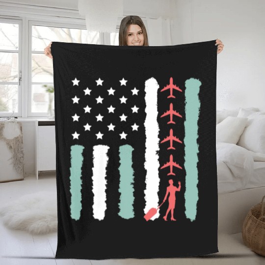 Flight Cabin Attendant Cabin Crew Gift Fleece Blankets