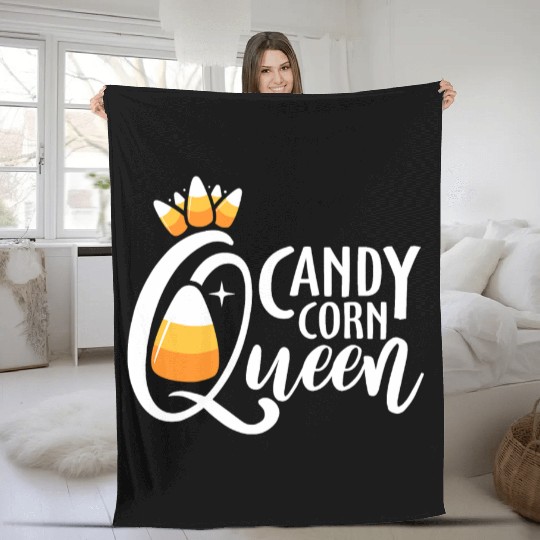 Candy Corn Queen Funny Halloween Costume Gift Fleece Blankets