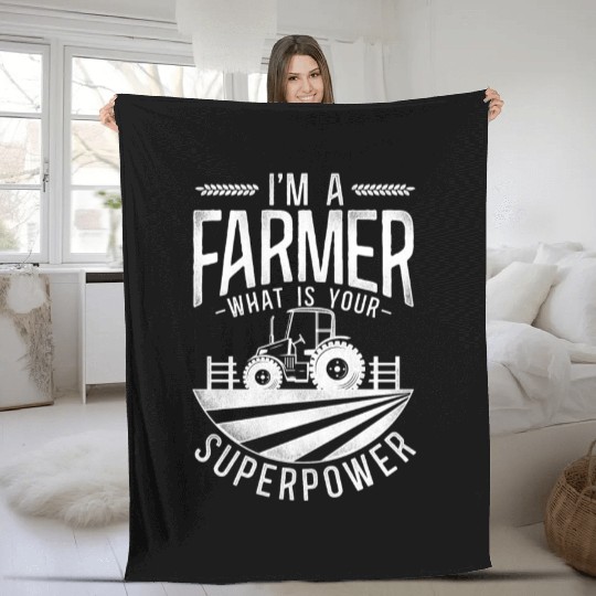 Farming Farmer Tractor Vintage I'm Fleece Blankets