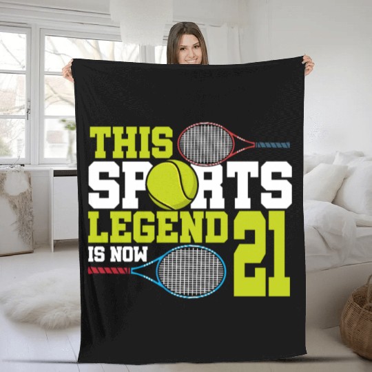 This Sports Legend Is Now 21, Tennis 21st Birthday Fleece Blankets