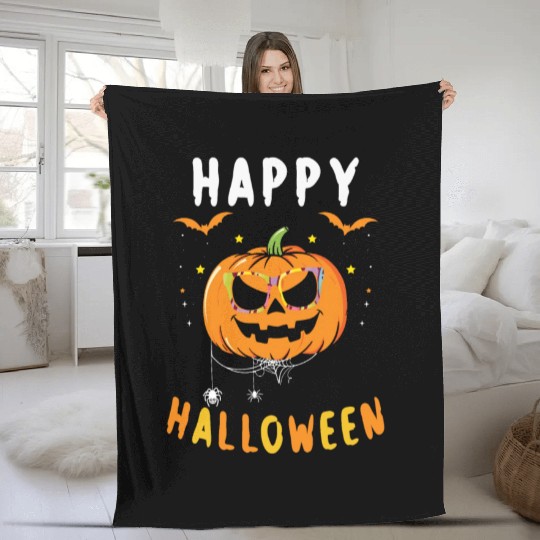 Trick Or Treat Happy Pumpkin Halloween 2022 Fleece Blankets