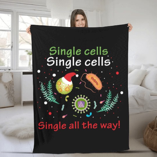 Single Cells Science Biology Christmas Fleece Blankets