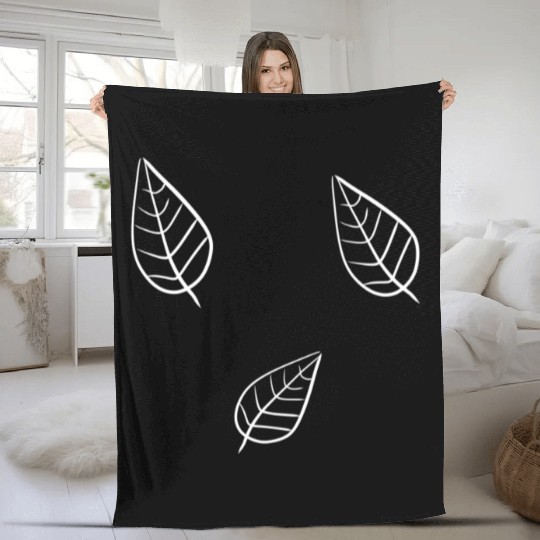 leaf icon nature three leaves Fleece Blankets