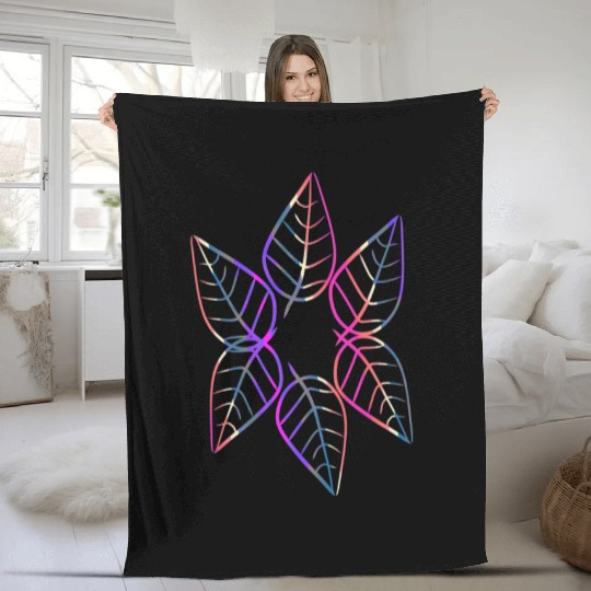 leaf icon nature purple pattern leaves circle Fleece Blankets