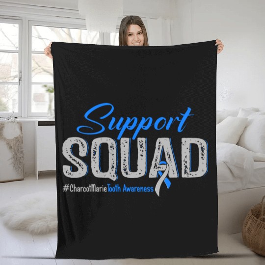 Support Squad Charcot Marie Tooth Awareness Fleece Blankets