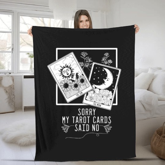 Gothic Moon Sun Tarot Card Said No Halloween Fleece Blankets