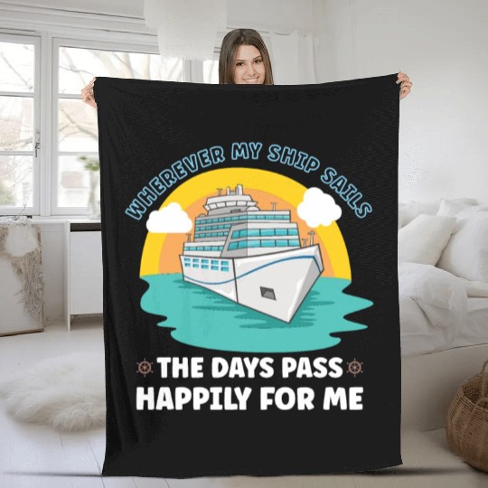 Boating Boat Captain Cruise Ship Cruising Yacht Fleece Blankets