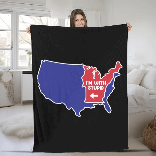 Vermont State US Design for patriotic Vermonters Fleece Blankets