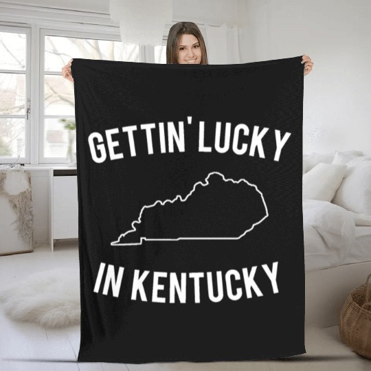 Getting Lucky In Kentucky Fleece Blankets