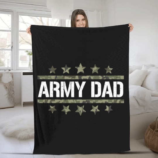 US Army Dad Military Veteran Fleece Blankets