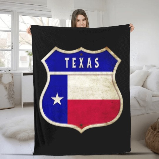 Texas coat of arms flag design Fleece Blankets