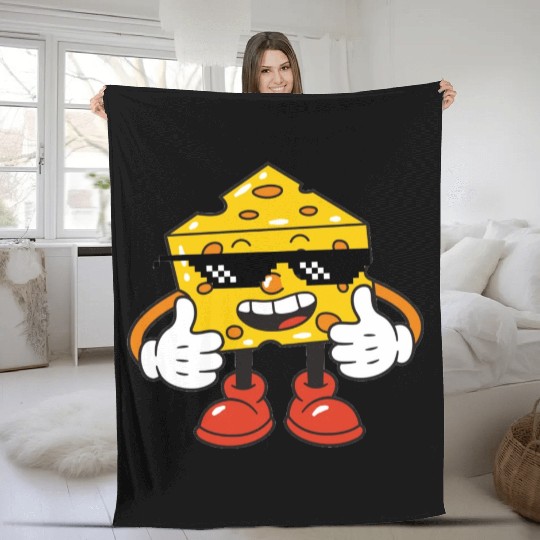 thug life cheese Fleece Blankets