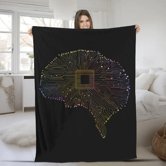 Computer Circuit Board Platine Brain Engineer Fleece Blankets