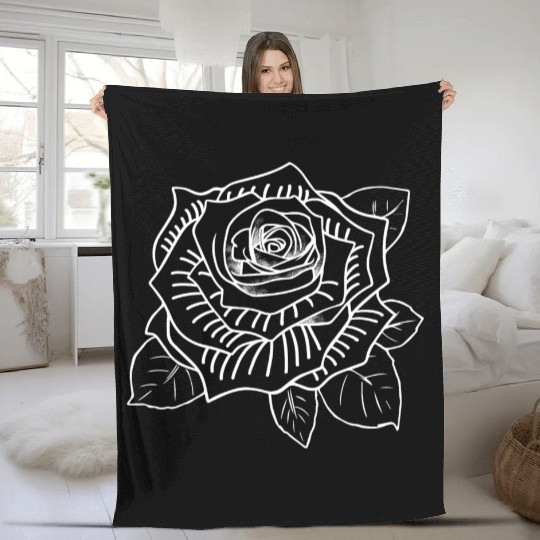 Gardening Rose Fleece Blankets