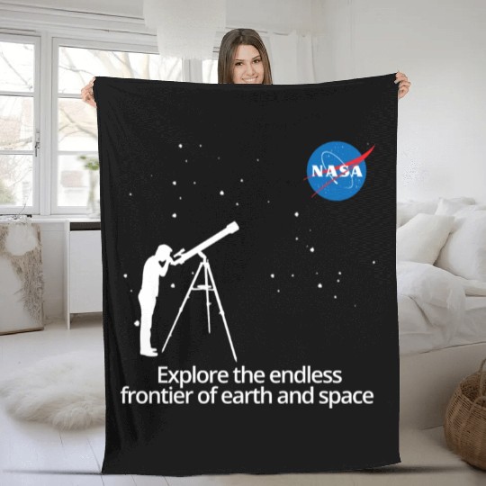 NASA Explore The Endless Frontier Of Earth Space Fleece Blankets