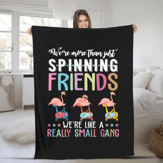 More Than Snpinning Friends Flamingos Cycling Fleece Blankets