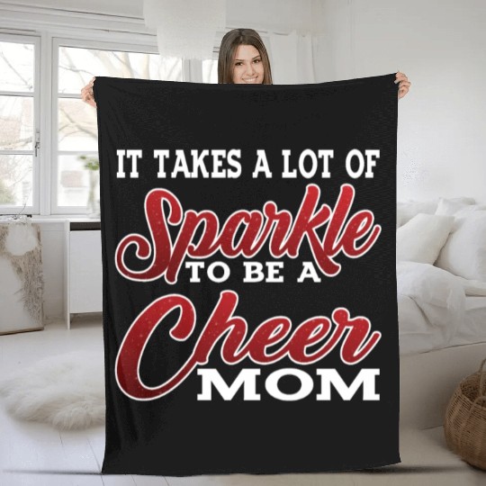 It Takes A Lot Of Sparkle To Be A Cheer Mom 2 Fleece Blankets