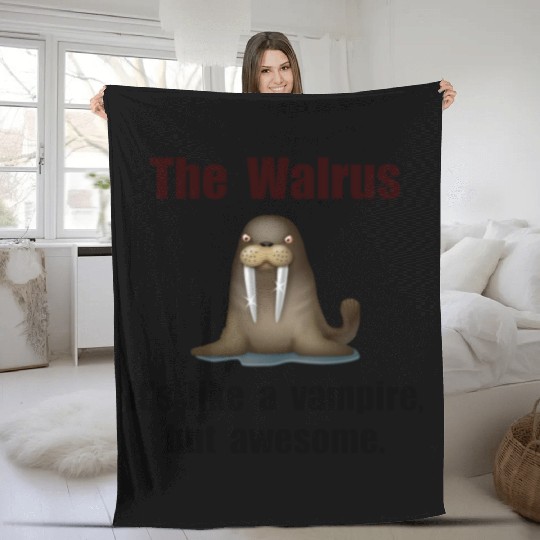 Walrus Vampire Funny Fleece Blankets