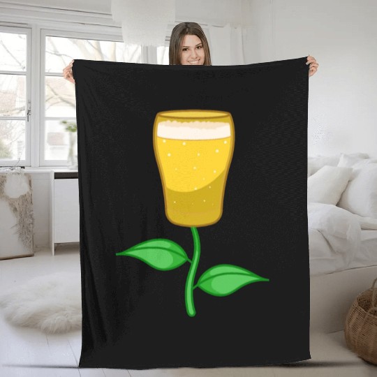 Craft Beer Flower Fleece Blankets