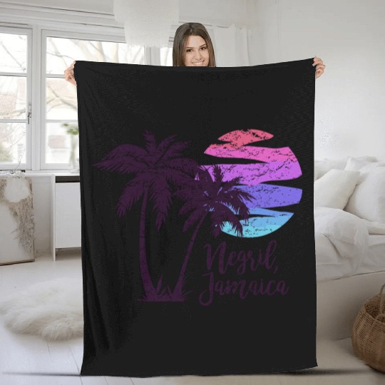 Negril Jamaica Beach Lover Spring Break Cruise Vac Fleece Blankets