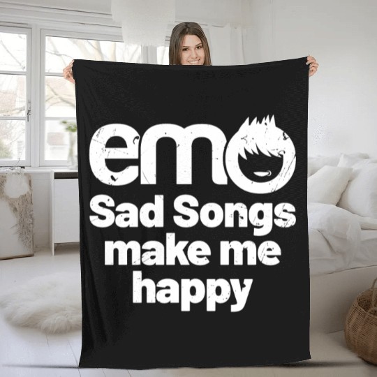 emo - Sad songs make me Happy | Emo clothes | Emoc Fleece Blankets