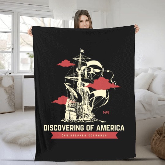 The first italian american Christopher columbus Fleece Blankets