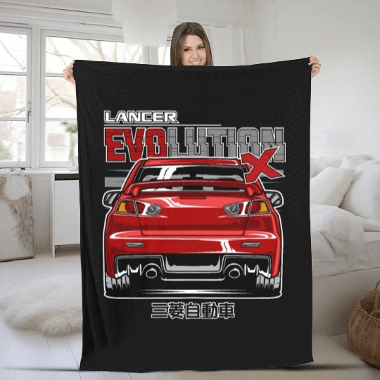 Lancer Evolution X Fleece Blankets