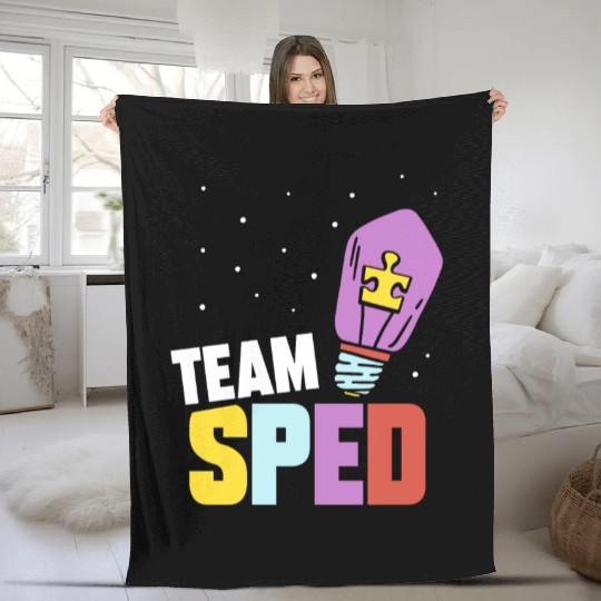 Team Sped Special Education Teacher Awareness Fleece Blankets