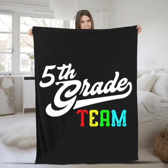 5Th Grade Team Baseball Style Teacher Team Fleece Blankets