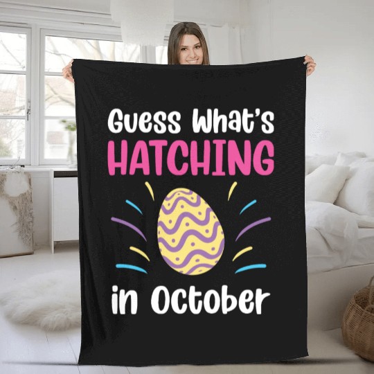 Guess What's Hatching In October Baby Surprise Fleece Blankets