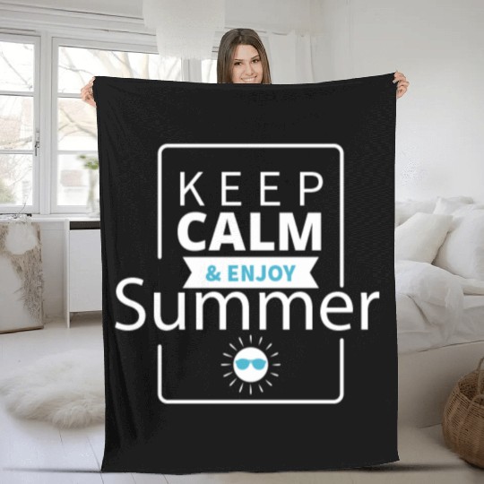 Keep Calm & Enjoy Summer Fleece Blankets