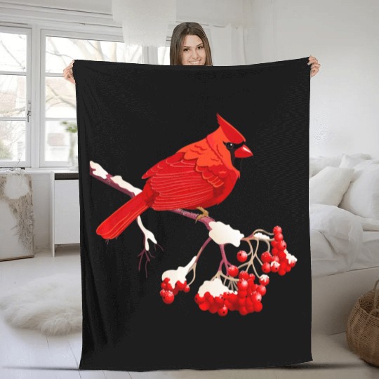 Awesome Red Cardinal Birds Gift Nature Lover Funny Fleece Blankets