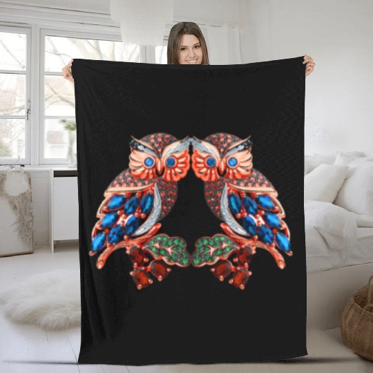 Jewelry Owl Beautifull Design Fleece Blankets