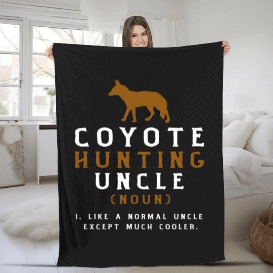 Coyote Hunting Uncle Fleece Blankets