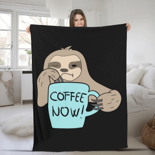 Sloth Stack cofee now ! Fleece Blankets