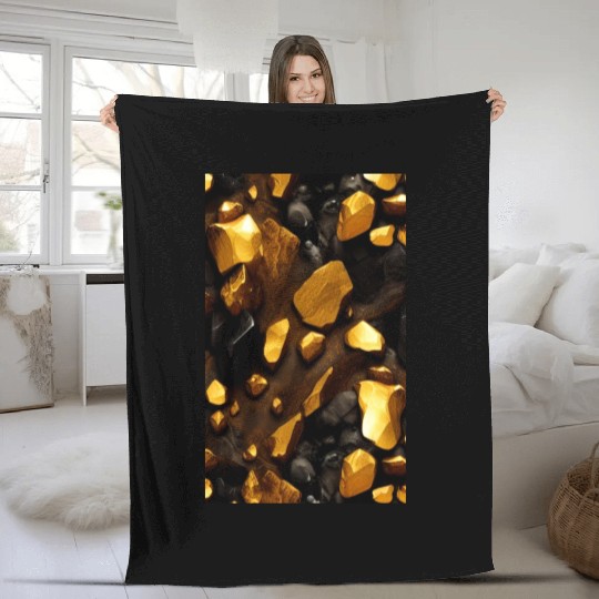 Gold nuggets Fleece Blankets