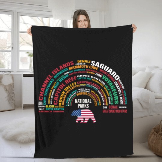 US National Parks, National Park, Denali, Redwood Fleece Blankets