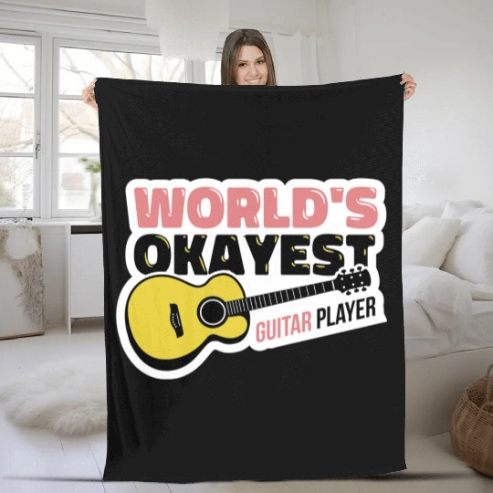 world's okayest guitar player Fleece Blankets