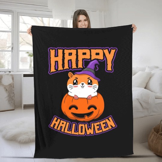 Guinea Pig Halloween Pumpkin Trick Or Treat Fleece Blankets