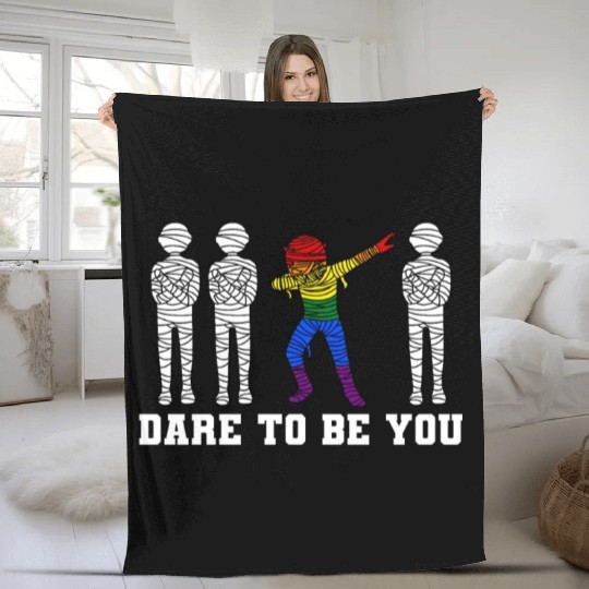 Dabbing Mummy LGBTQ Pride Halloween Fleece Blankets