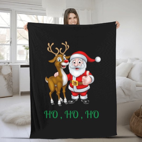 Rudolph the red nose reindeer with Santa Fleece Blankets