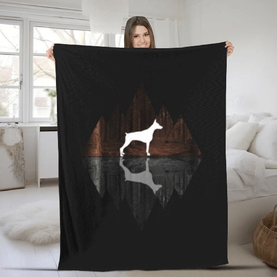 Dobermann abstract - Geometry Dog Triangle Fleece Blankets