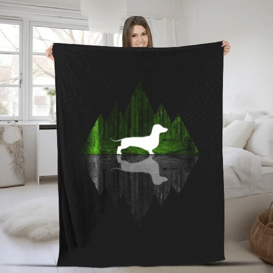 Dachshund abstract - Geometry Dog Triangle Fleece Blankets