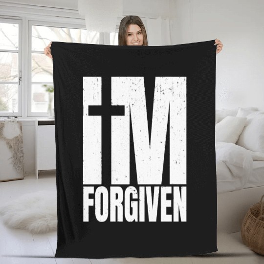 I m Forgiven Fleece Blankets Christian Faith Gift Cross
